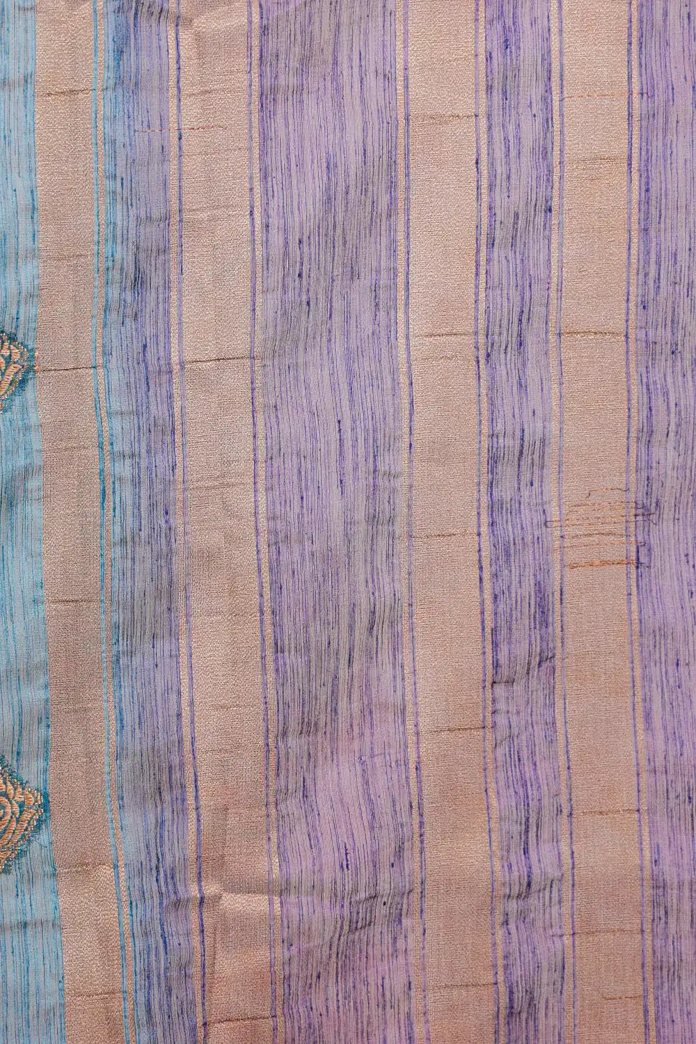 Peacock Blue Semi Jute Saree