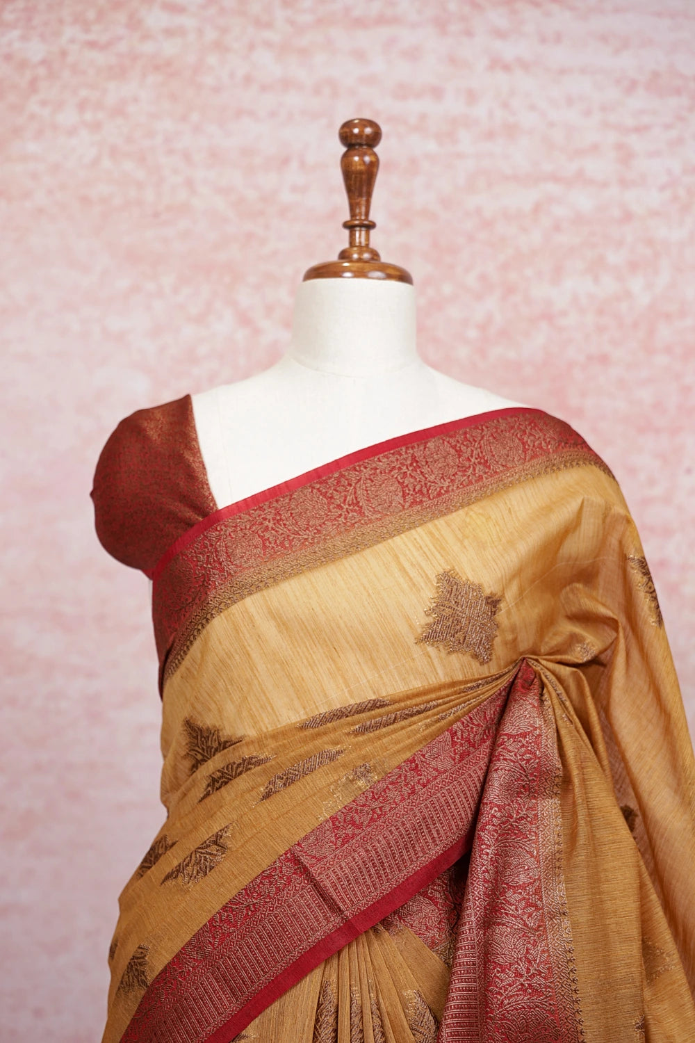 Mustard Gold Semi Jute Saree
