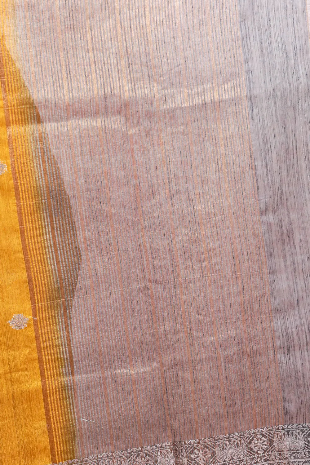 Mustard Yellow Semi Jute Saree