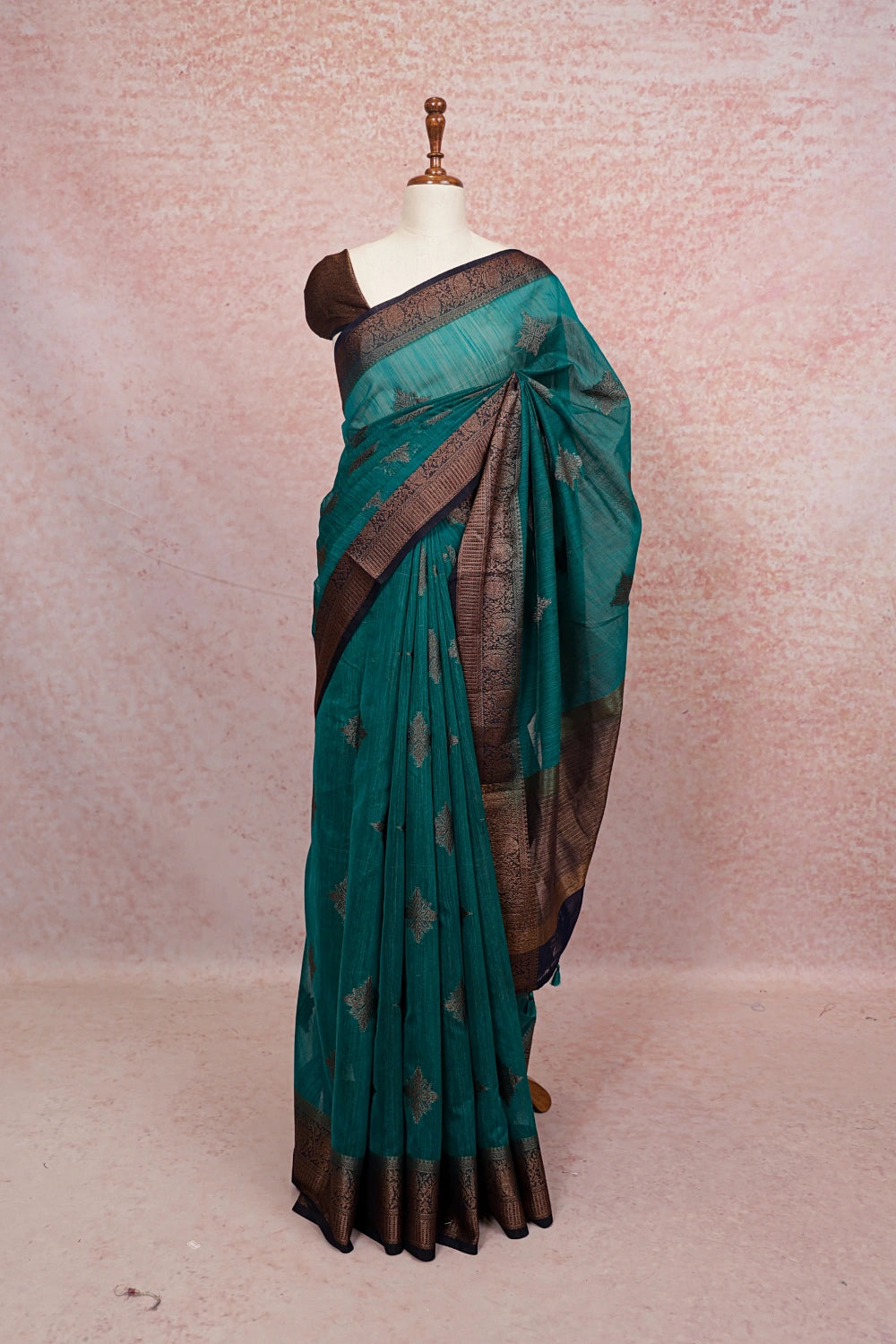 Green Semi Jute Saree