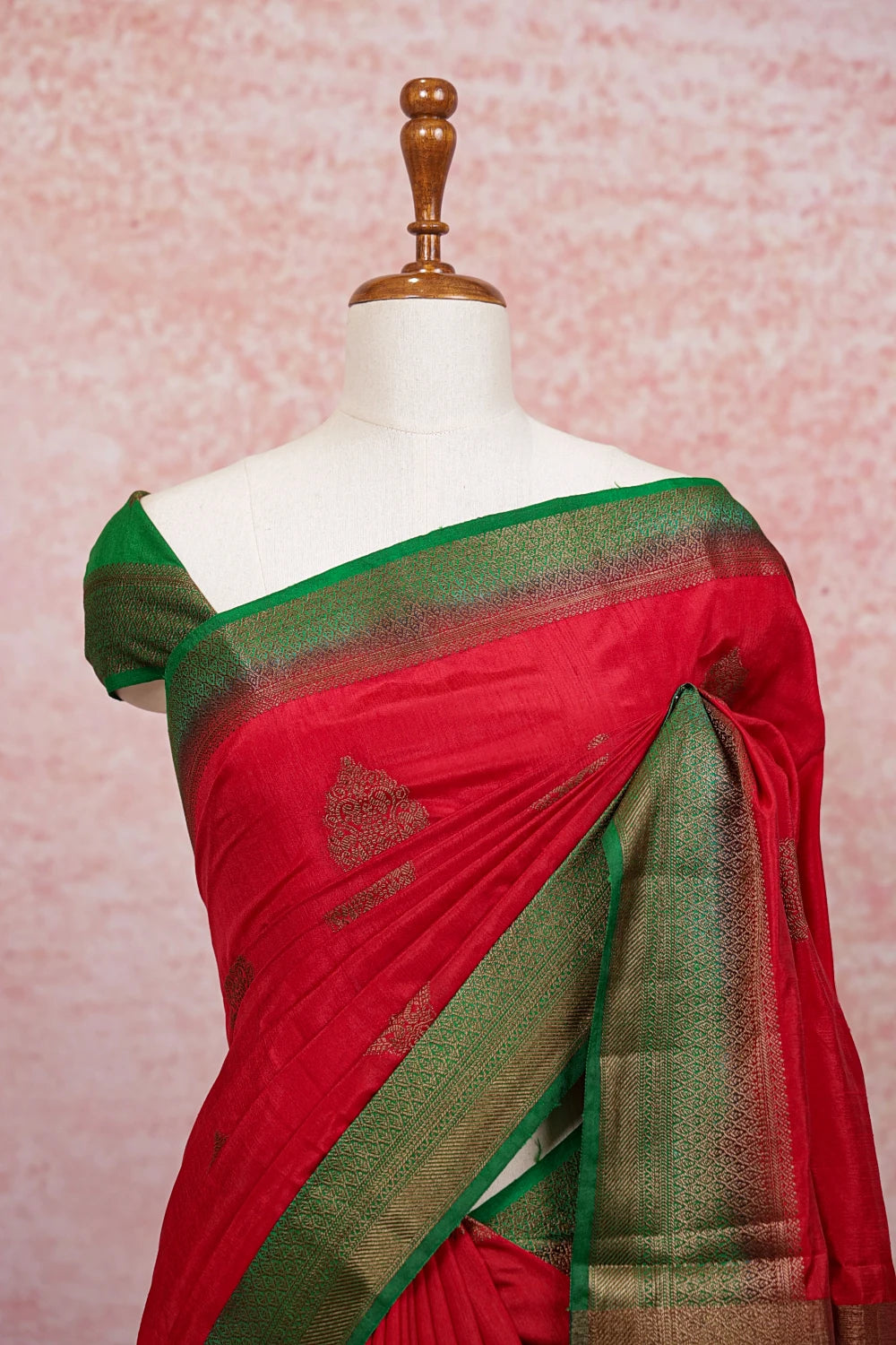 Red Semi jute Saree