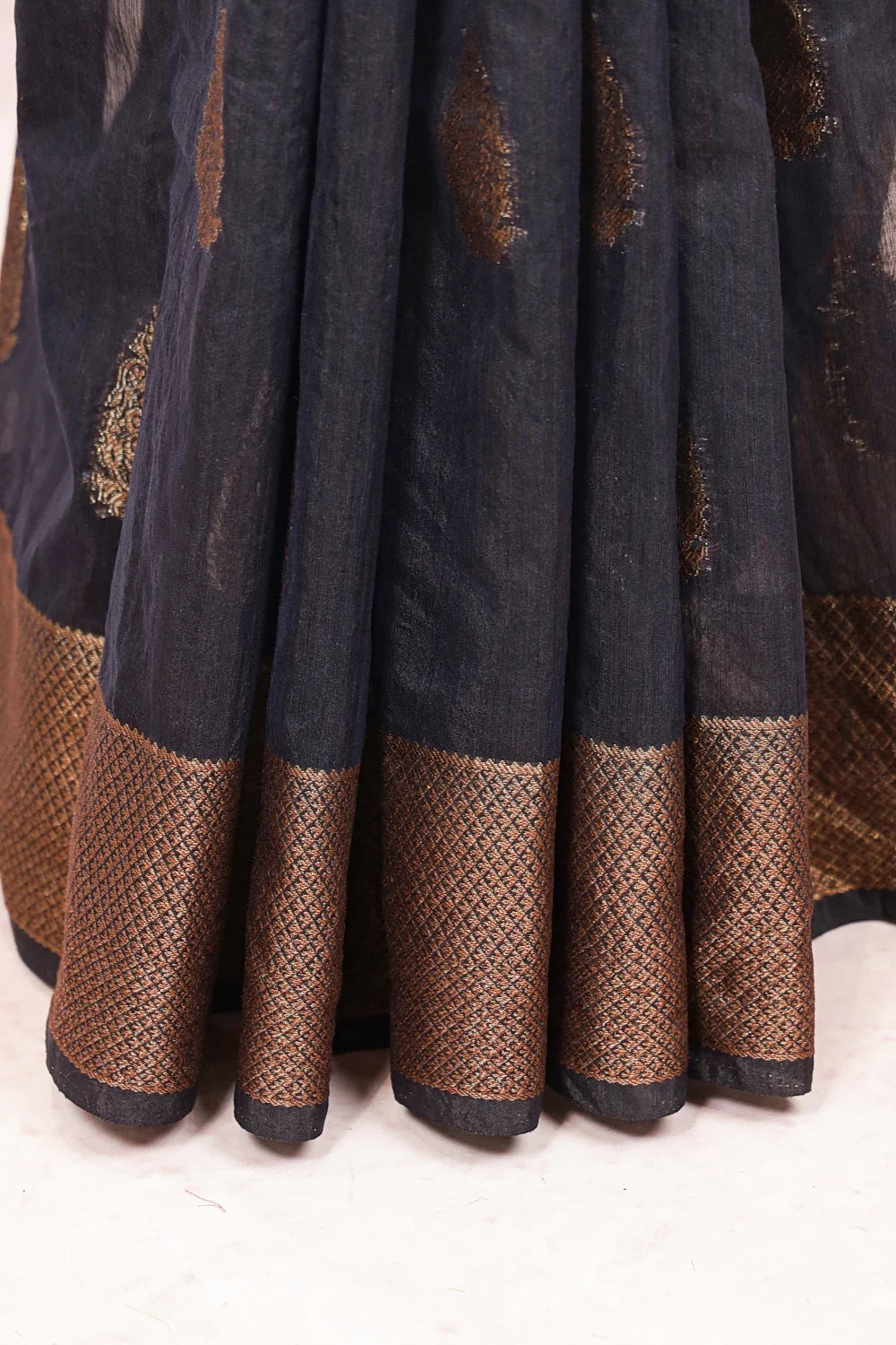 Black Semi Jute Saree
