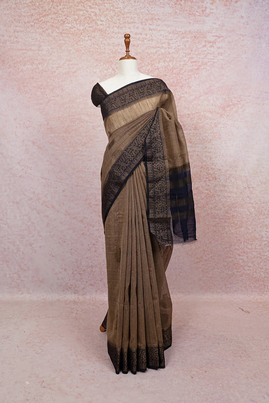 Chikku Color Semi Jute Saree - Seematti