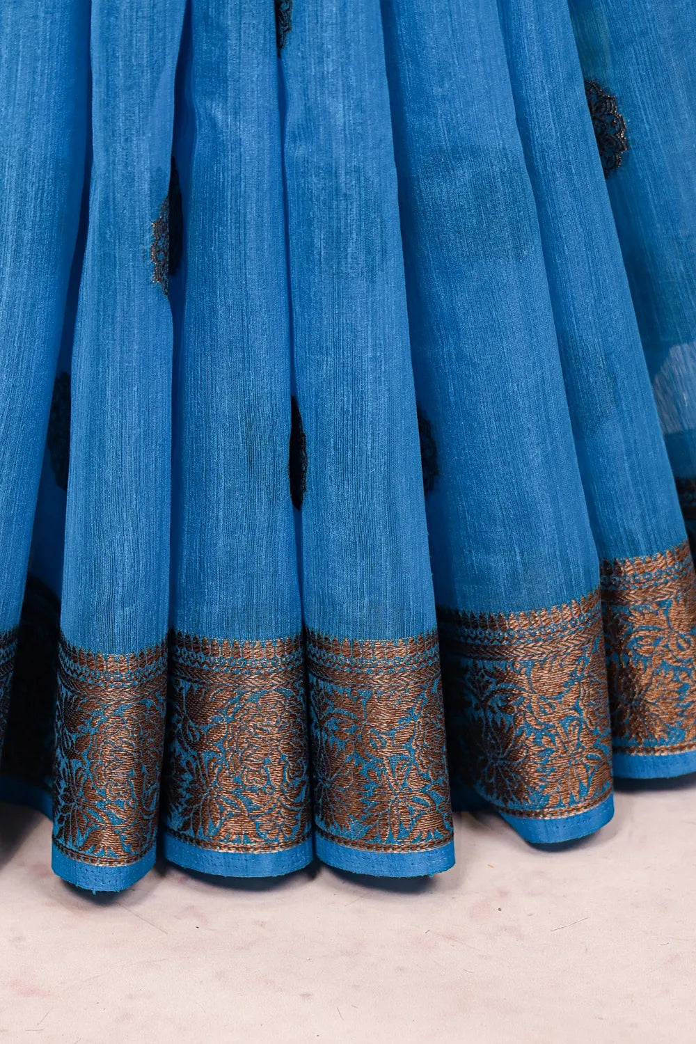 Blue Semi Jute Saree