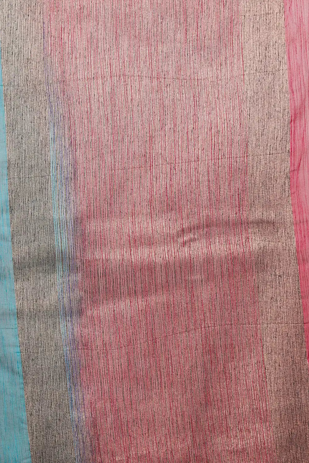 Peacock Blue Semi Jute Saree
