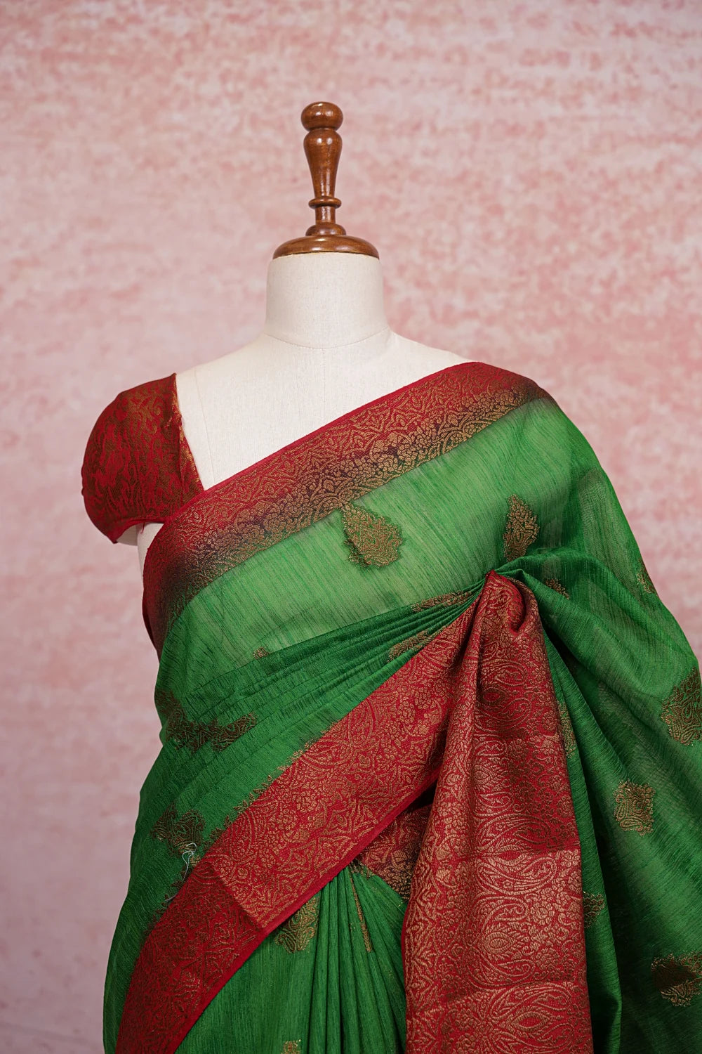 Green Semi Jute Saree