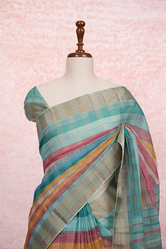 Multi Color Semi Linen Saree - Seematti