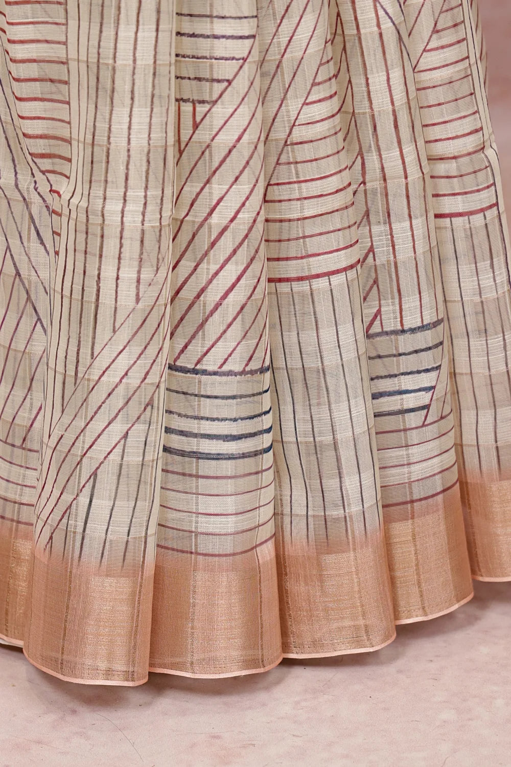 Off White Semi Jute Saree