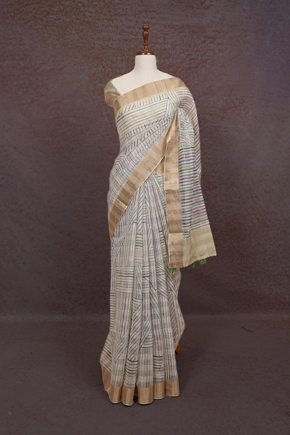 Multi Color Semi Linen Saree - Seematti