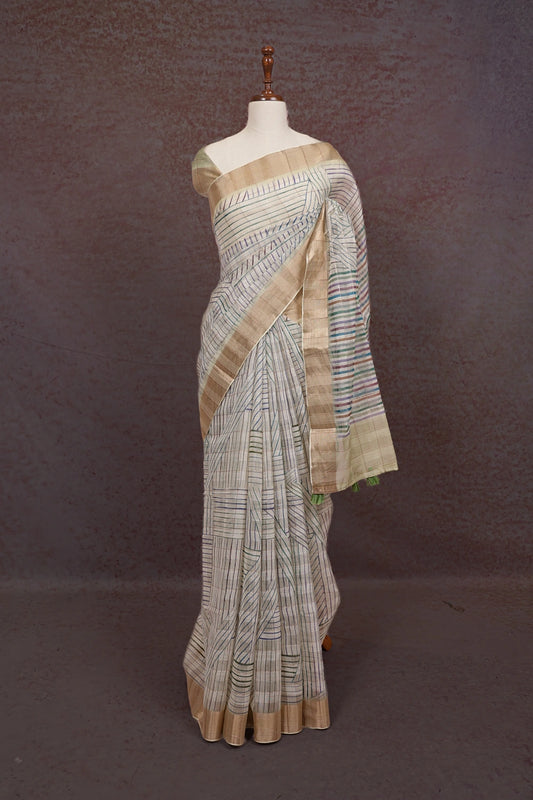 Multi Color Semi Linen Saree - Seematti