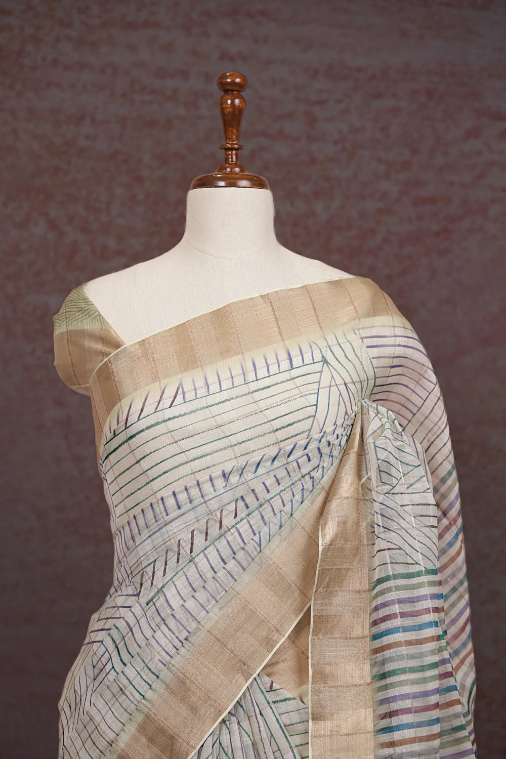Multi Color Semi Linen Saree - Seematti