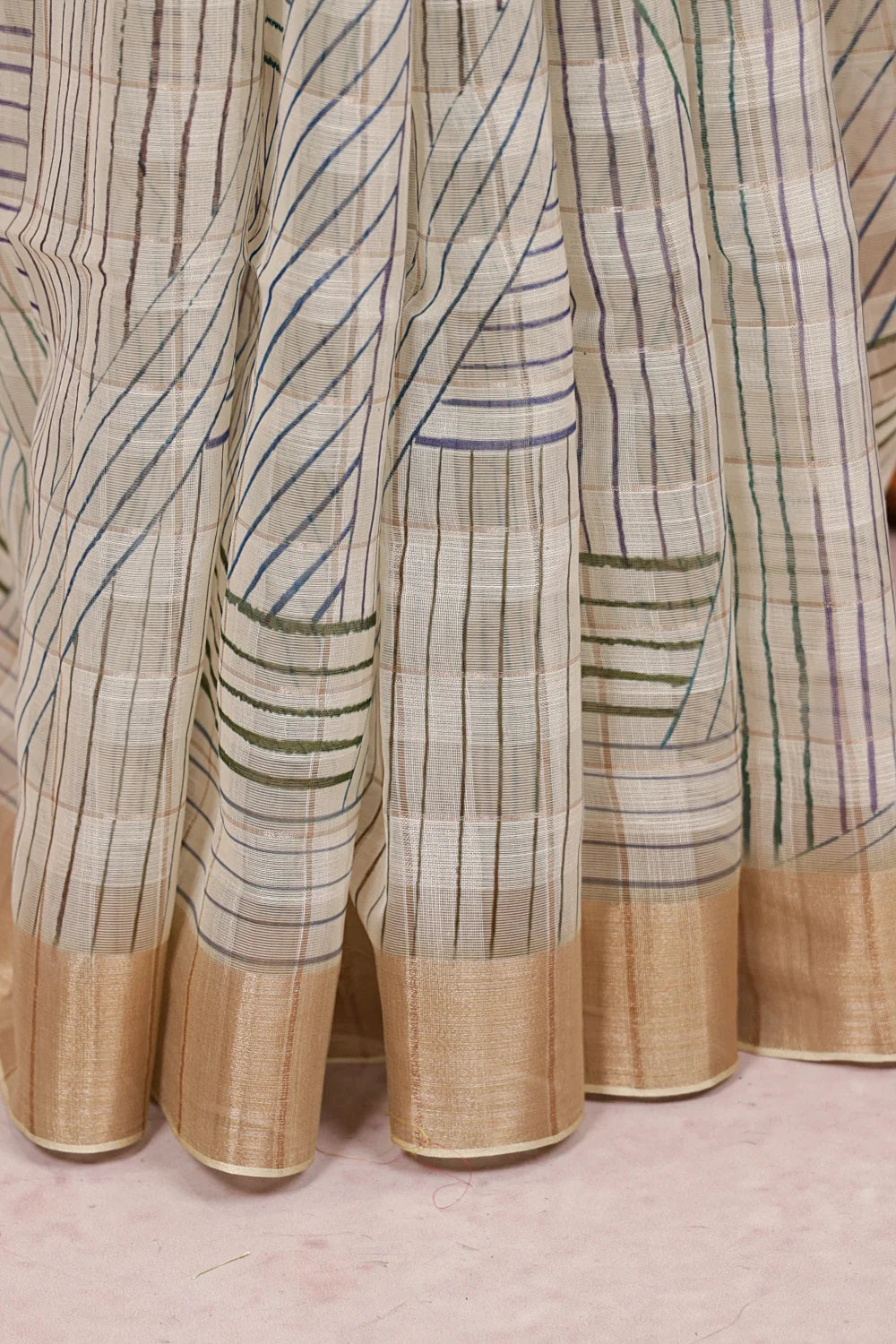 Multi Color Semi Linen Saree - Seematti