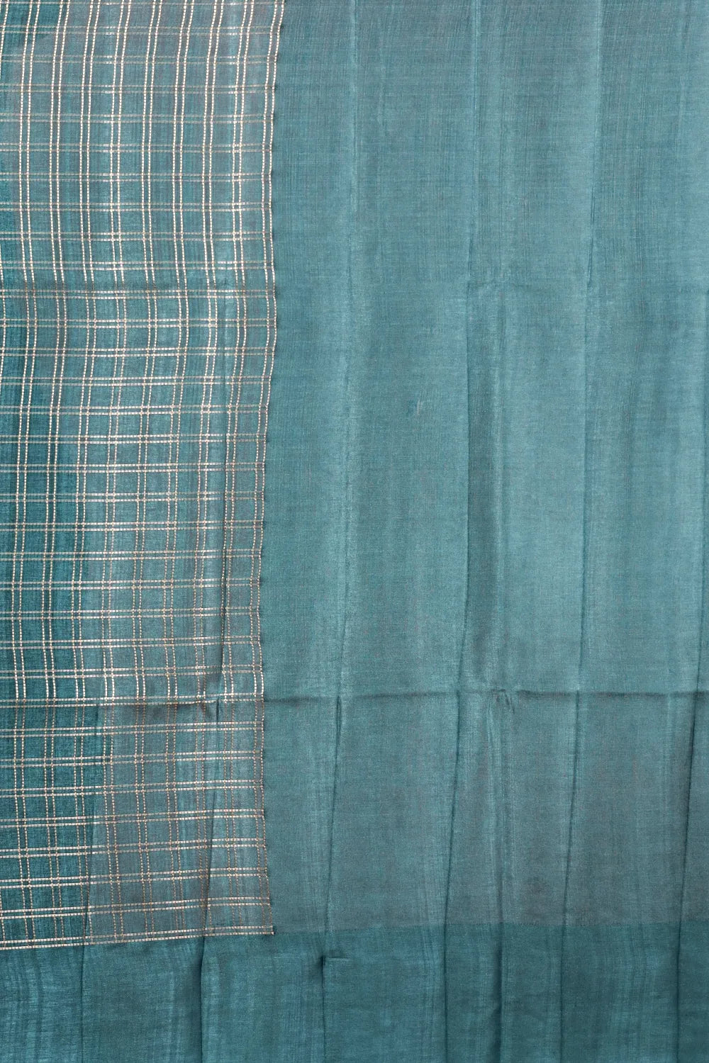 Peacock Green Semi Tussar Saree