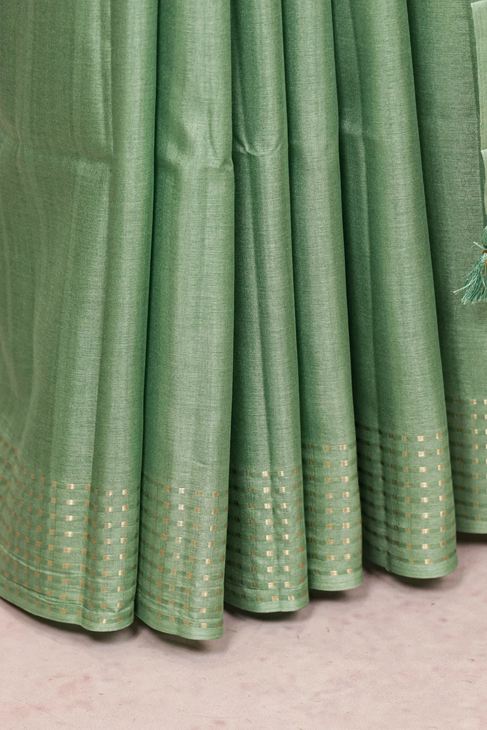 Pista Green Semi Tussar Saree
