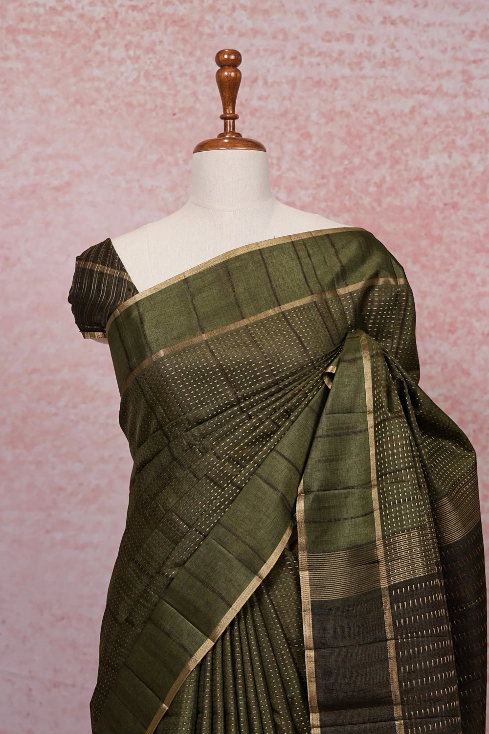 Green Semi Tussar Saree