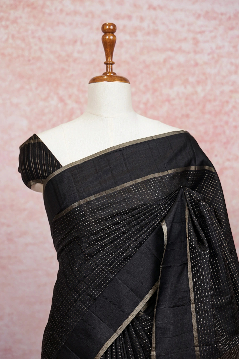 Black Semi Tussar Saree