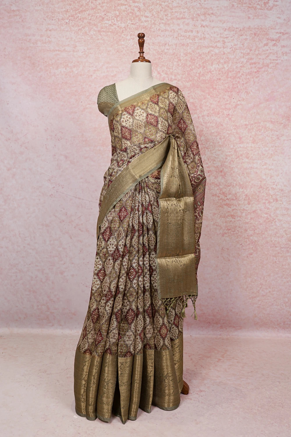 Multi Color Semi Linen Saree