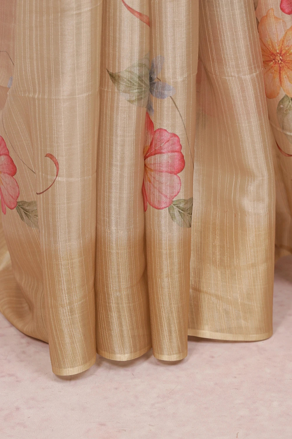 Cream Semi Organza Saree