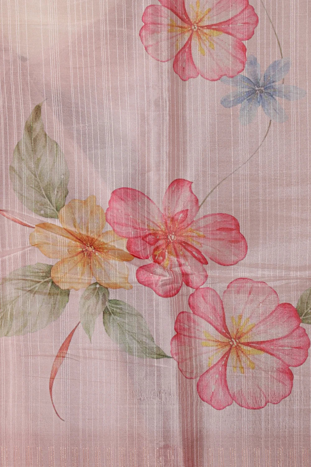 Light Peach Semi Tussar Saree
