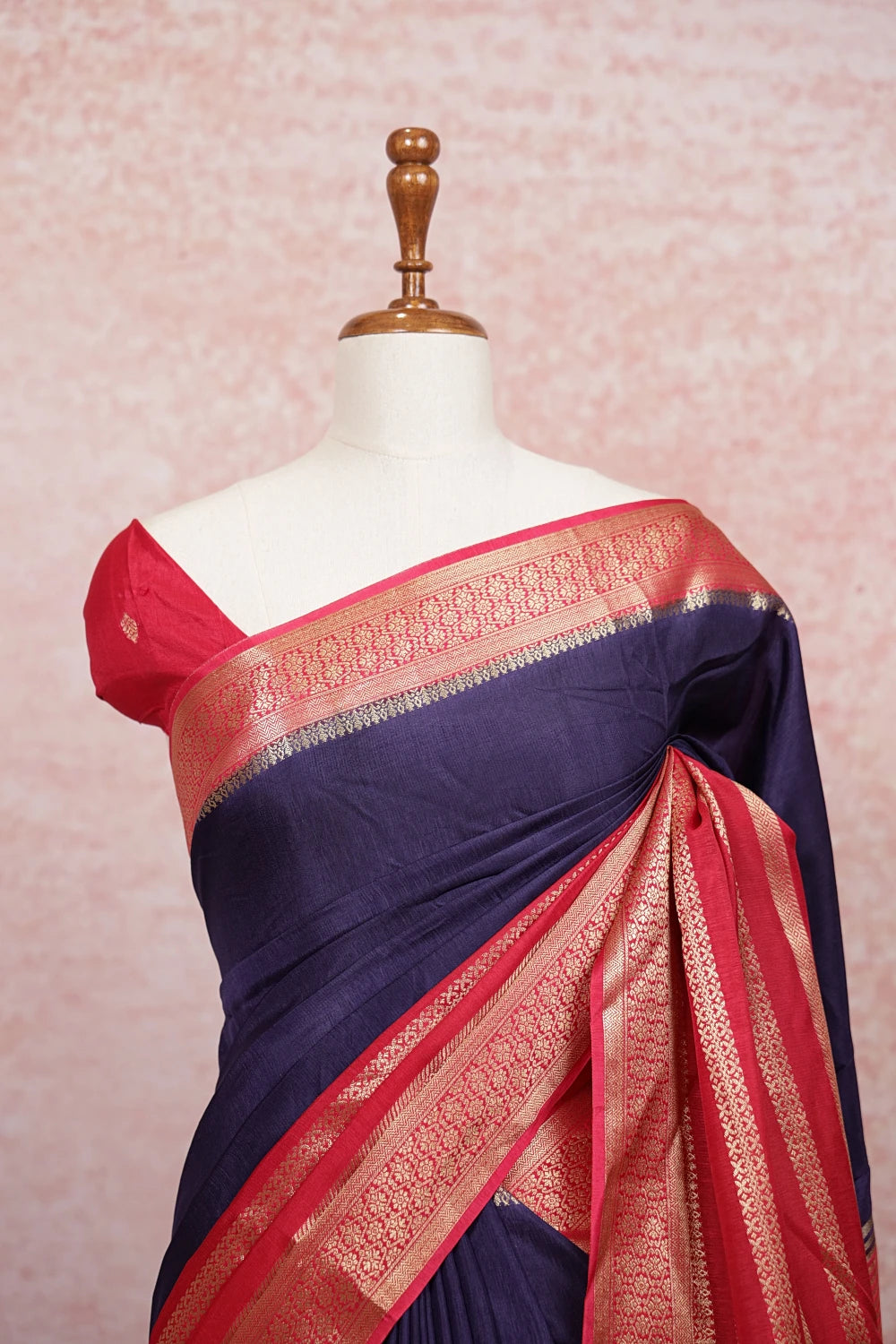 Navy Blue Banarasi SIlk Saree