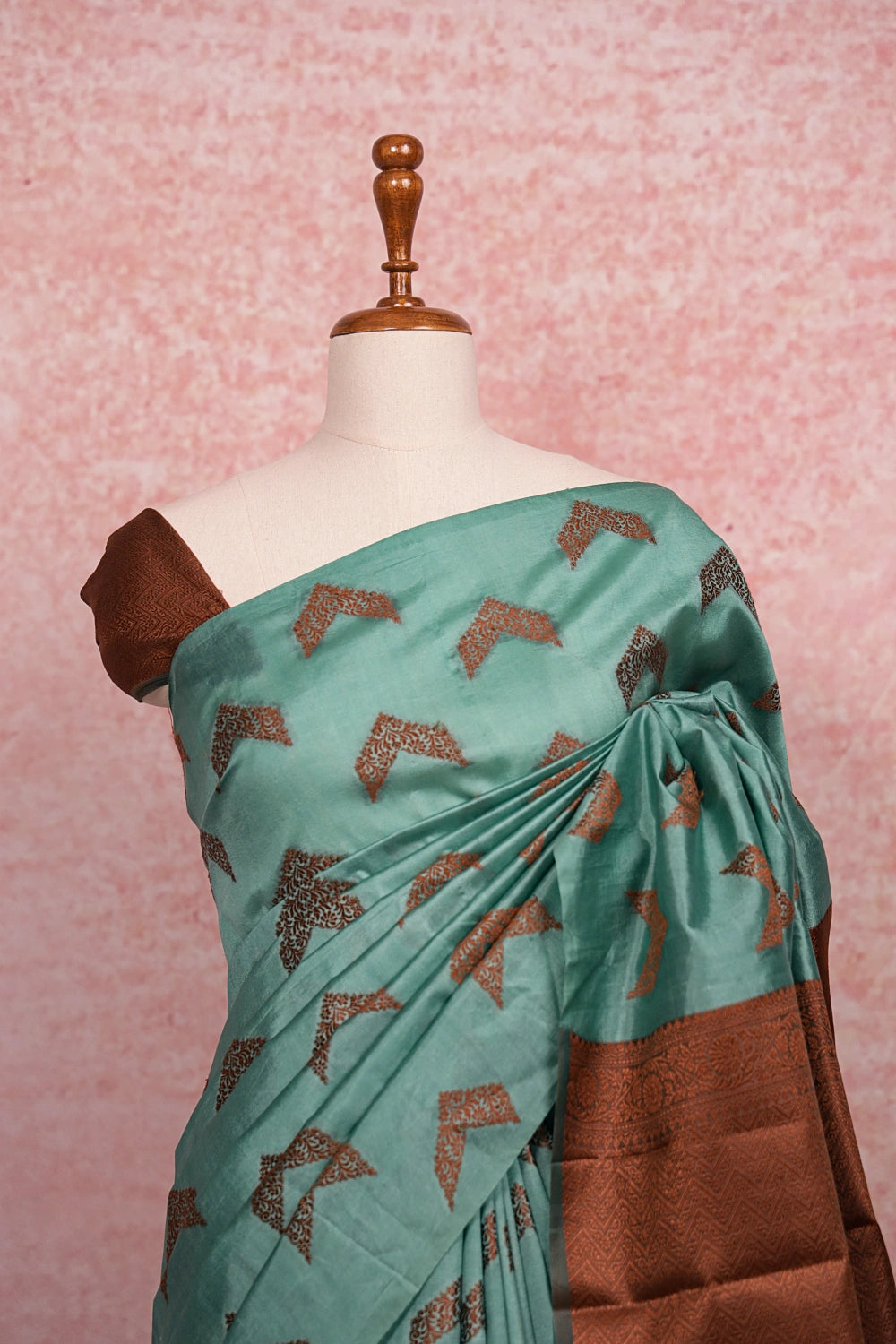 Light Sapphire Tussar Silk Saree