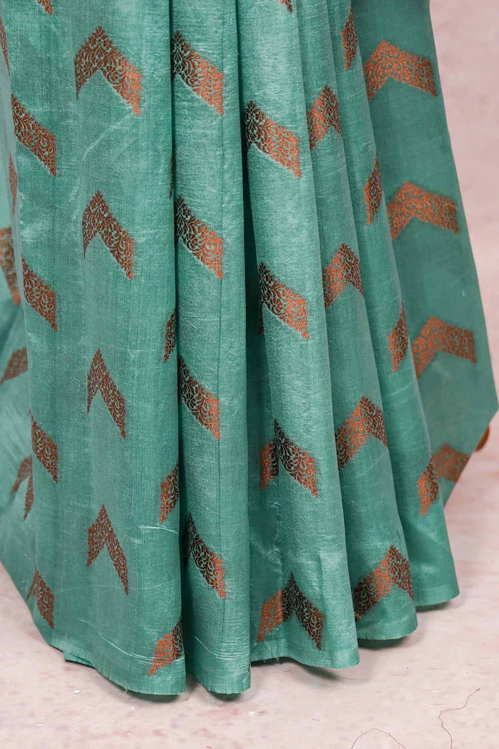 Light Sapphire Tussar Silk Saree