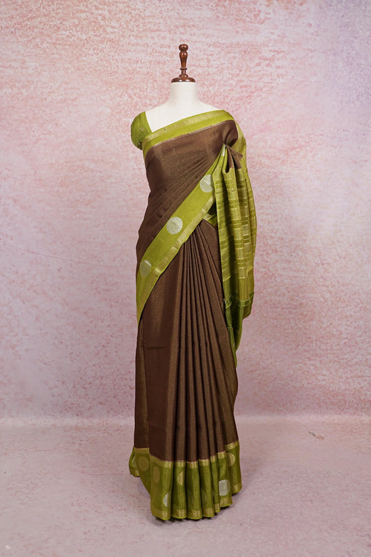 Brown Tissue Banarasi Saree - Seematti