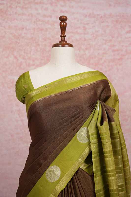 Brown Tissue Banarasi Saree - Seematti