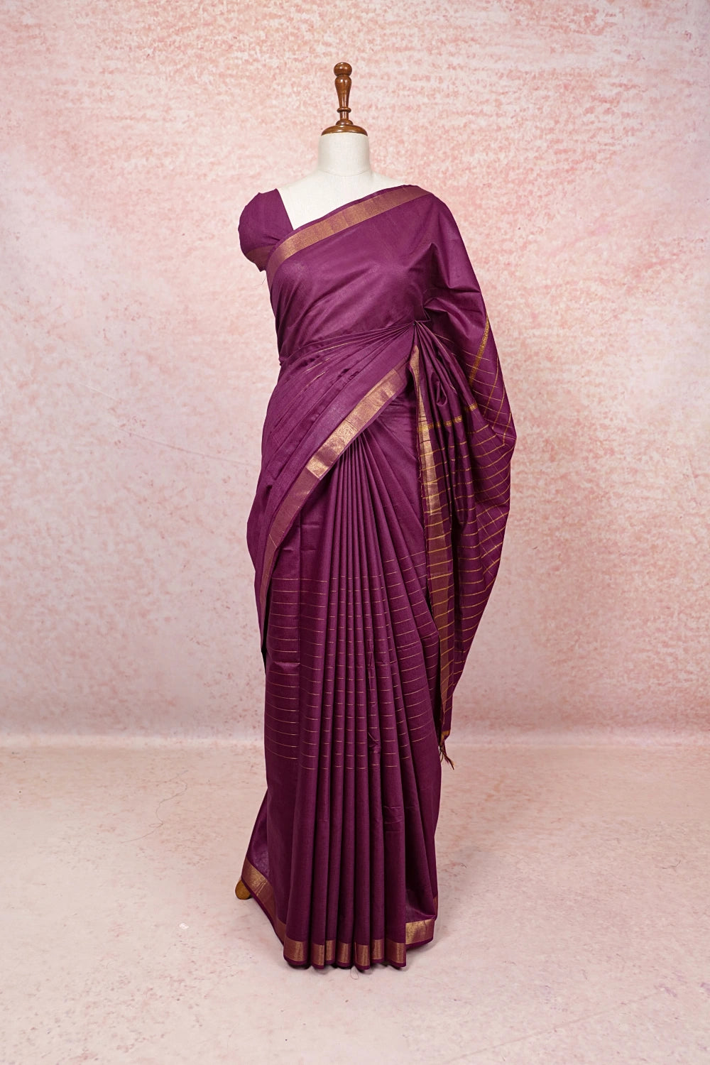 Purple Semi Tussar Saree