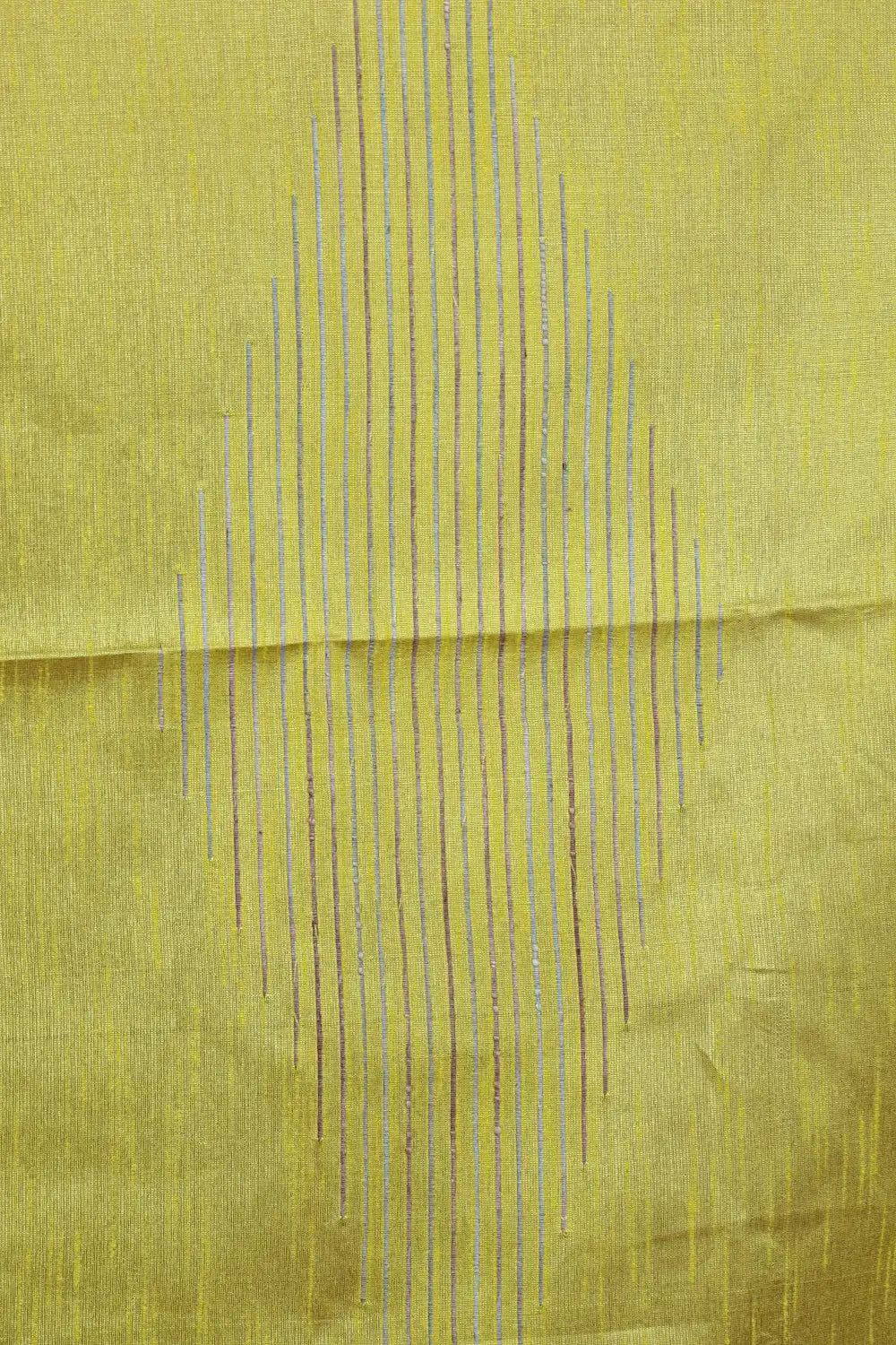Lemon Green Semi Tussar Saree