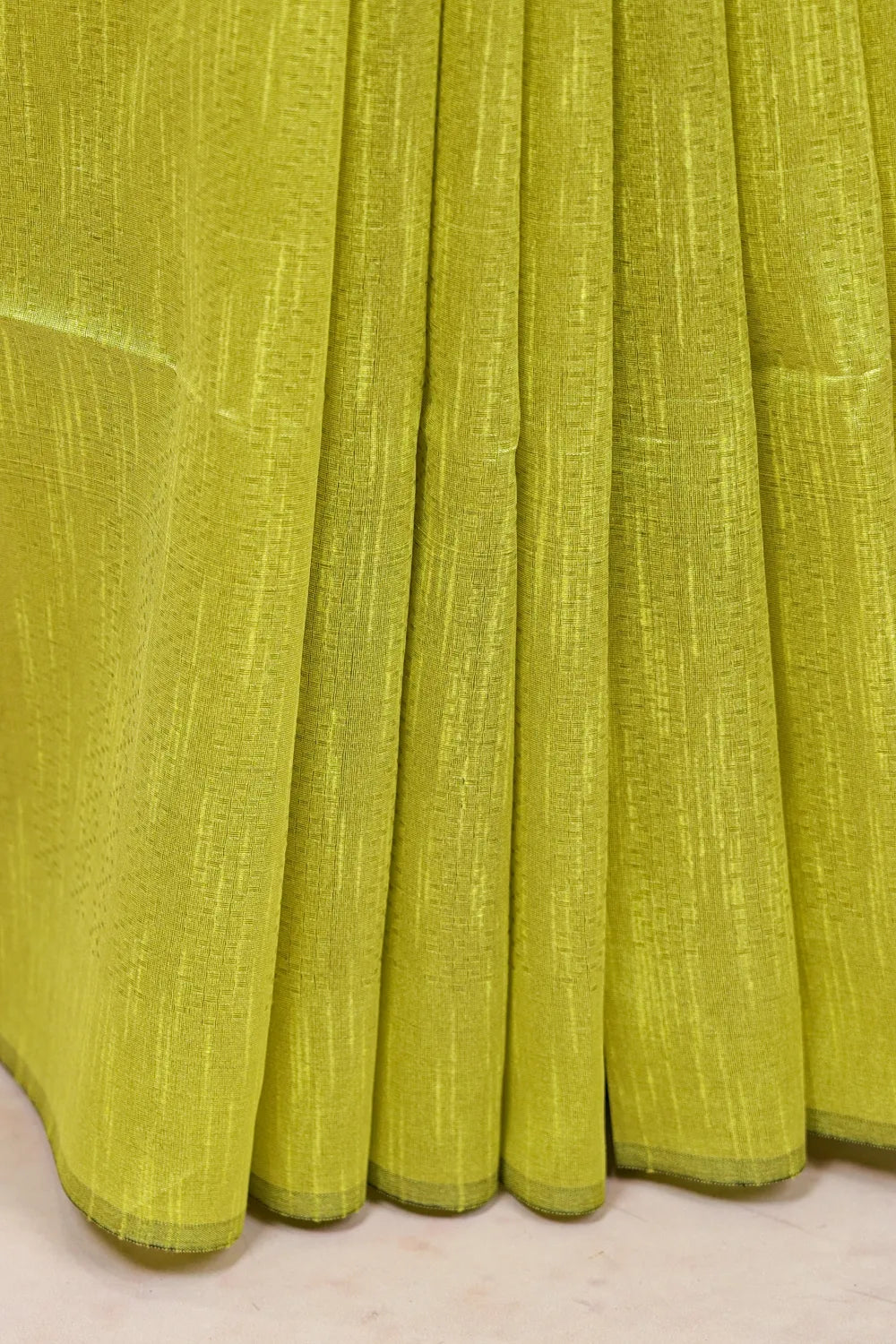 Lemon Green Semi Tussar Saree