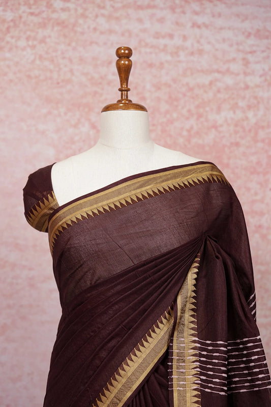 Coffee Brown Semi Tussar Saree