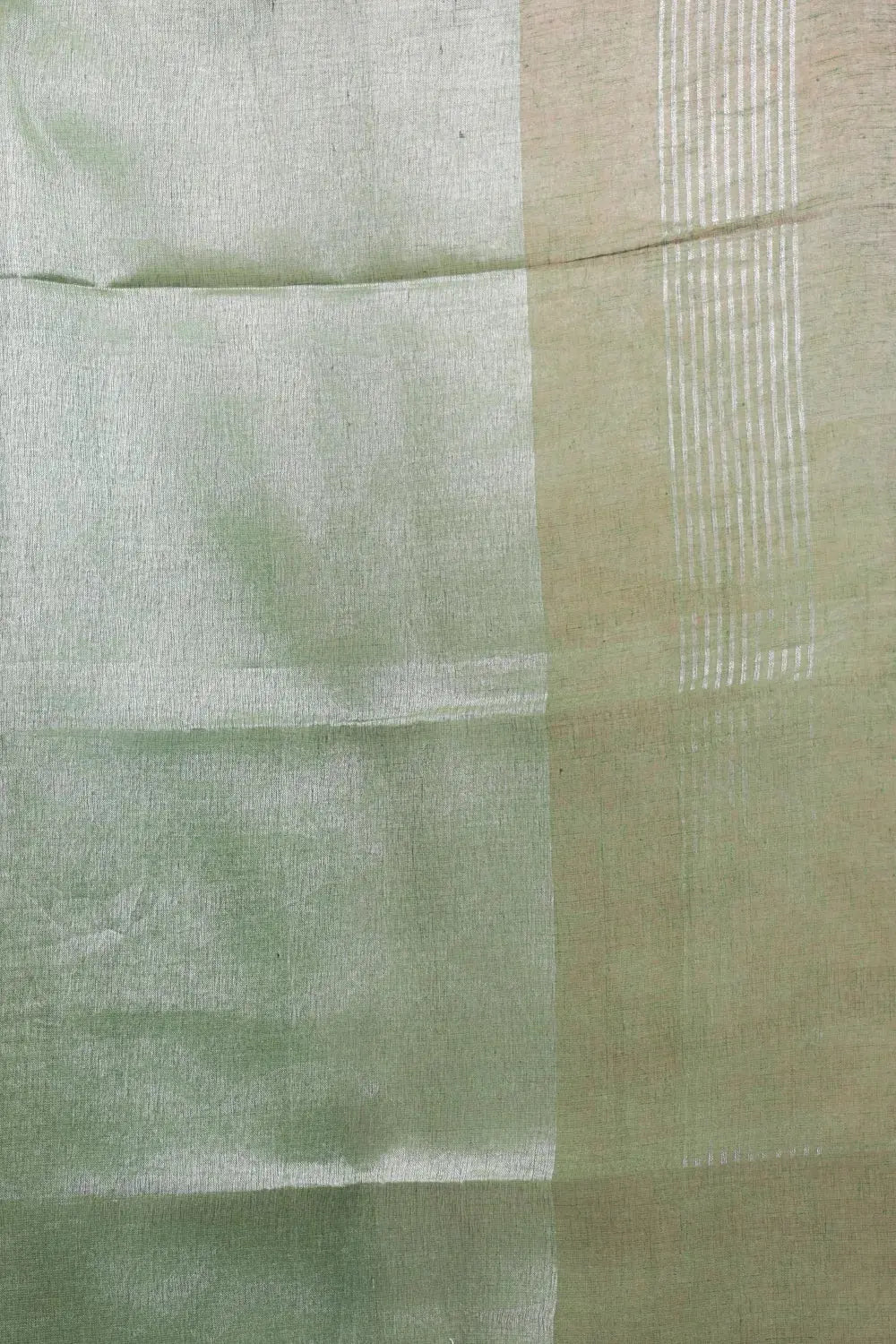 Light Green Semi Linen Saree