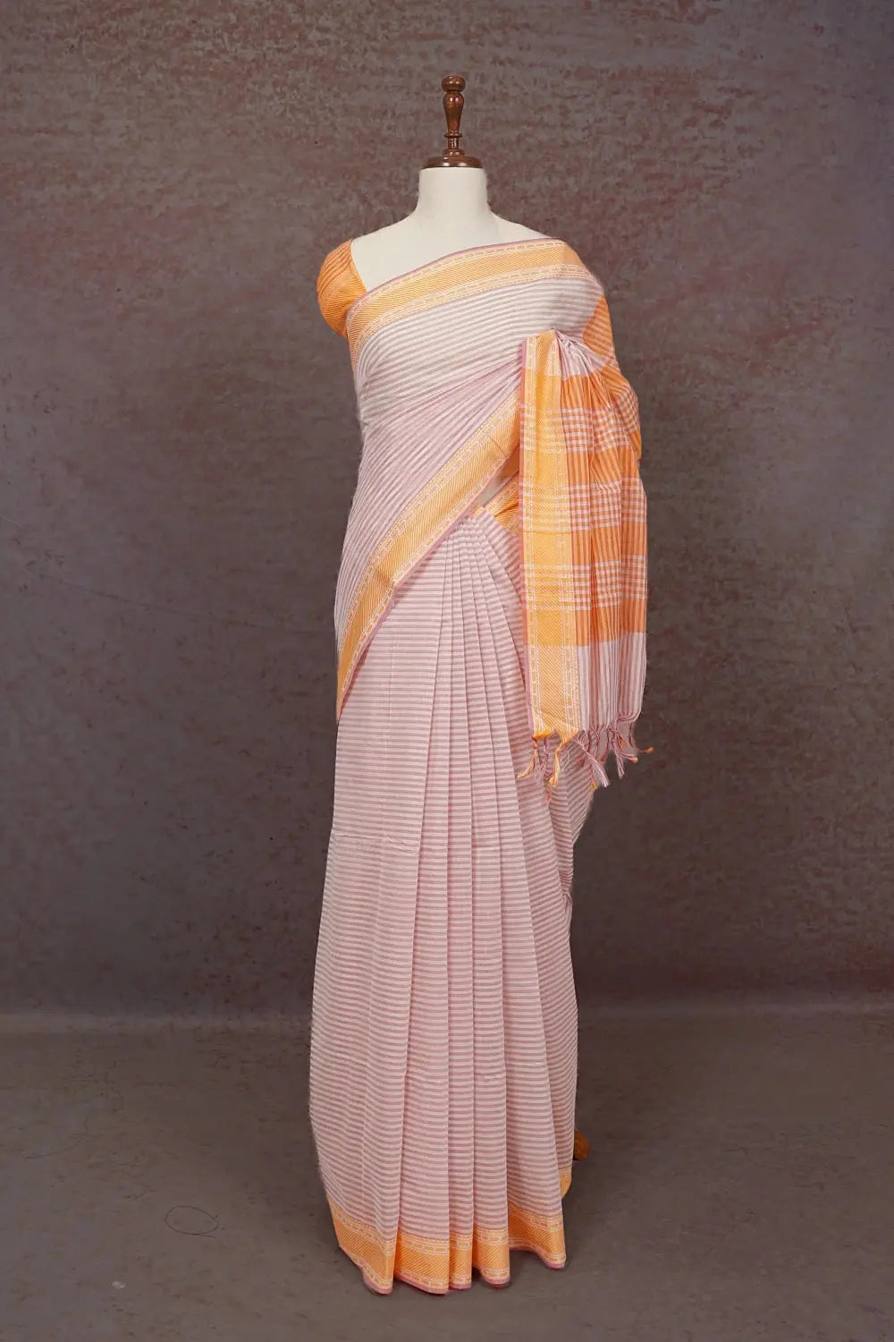 Pink Cotton Saree