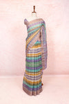 Multi Colors Semi Jute Saree