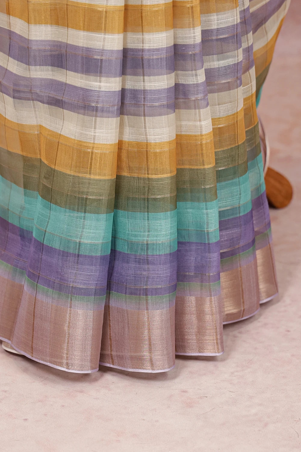 Multi Colors Semi Jute Saree
