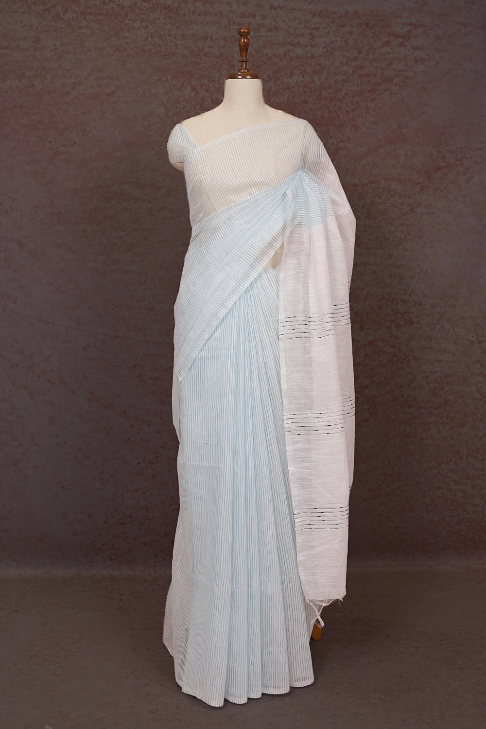 Light Blue Cotton Saree