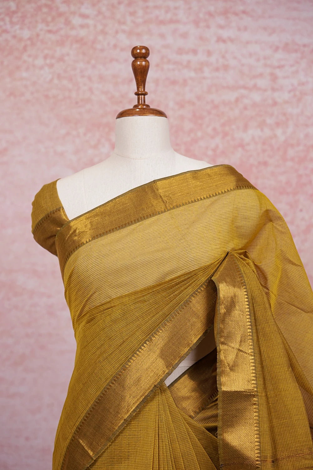 Mustard Yellow Cotton Saree
