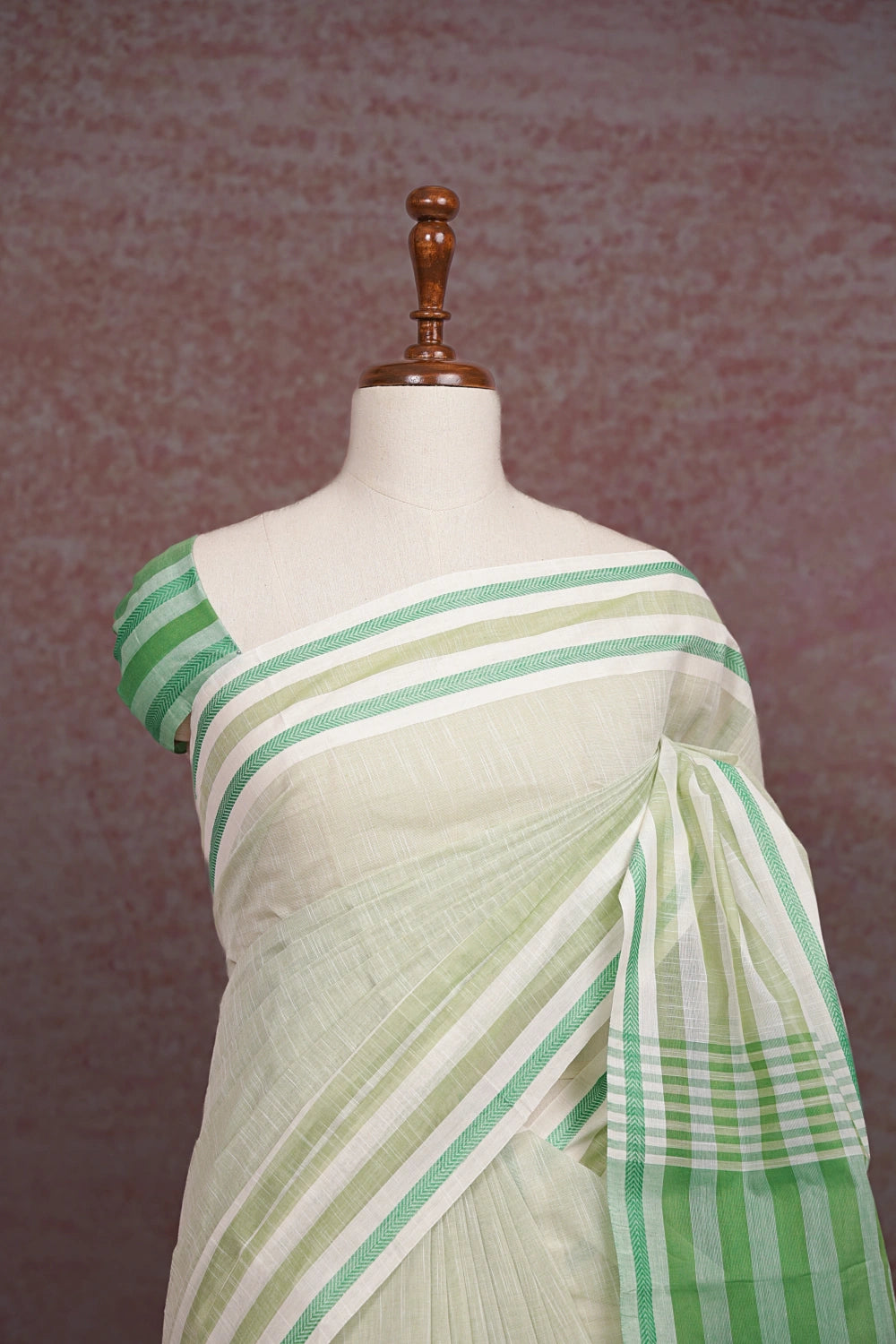 Pastel Green Cotton Saree