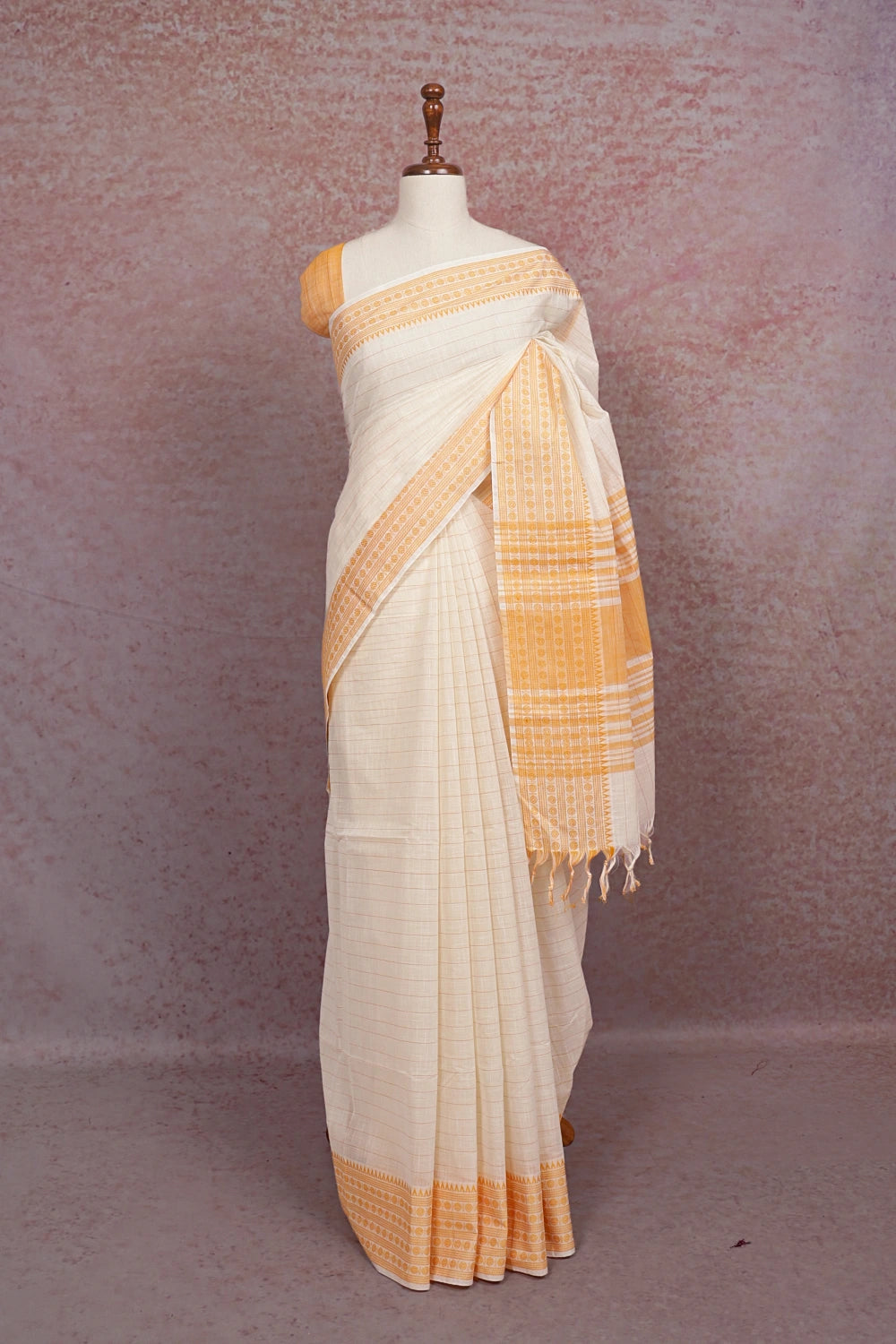 Off White Cotton Saree