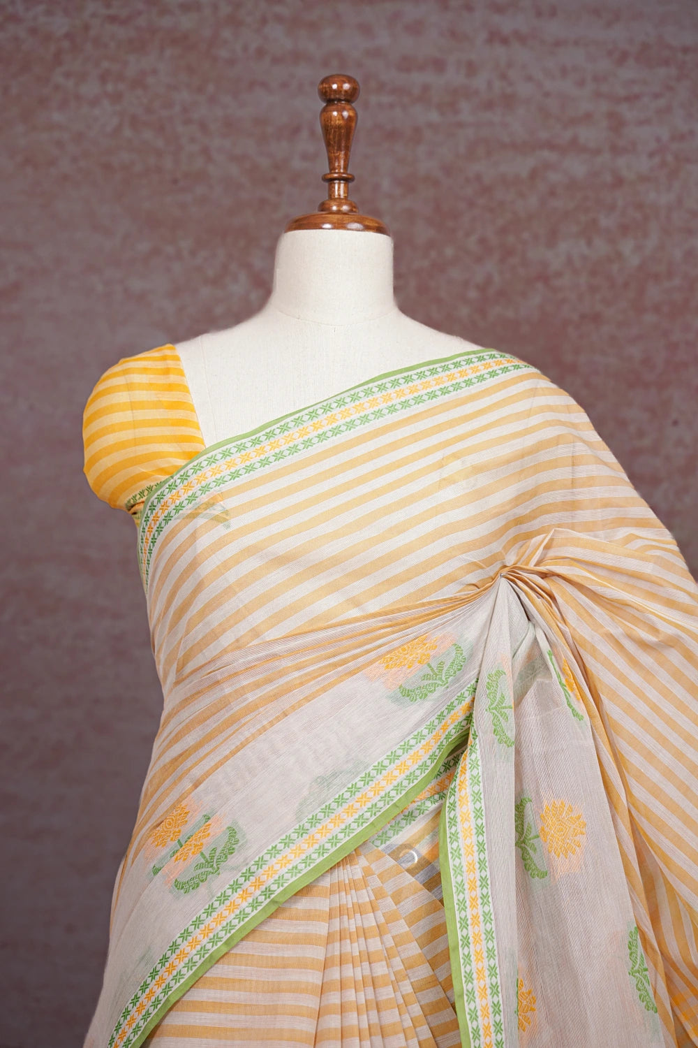 Cream Cotton Saree