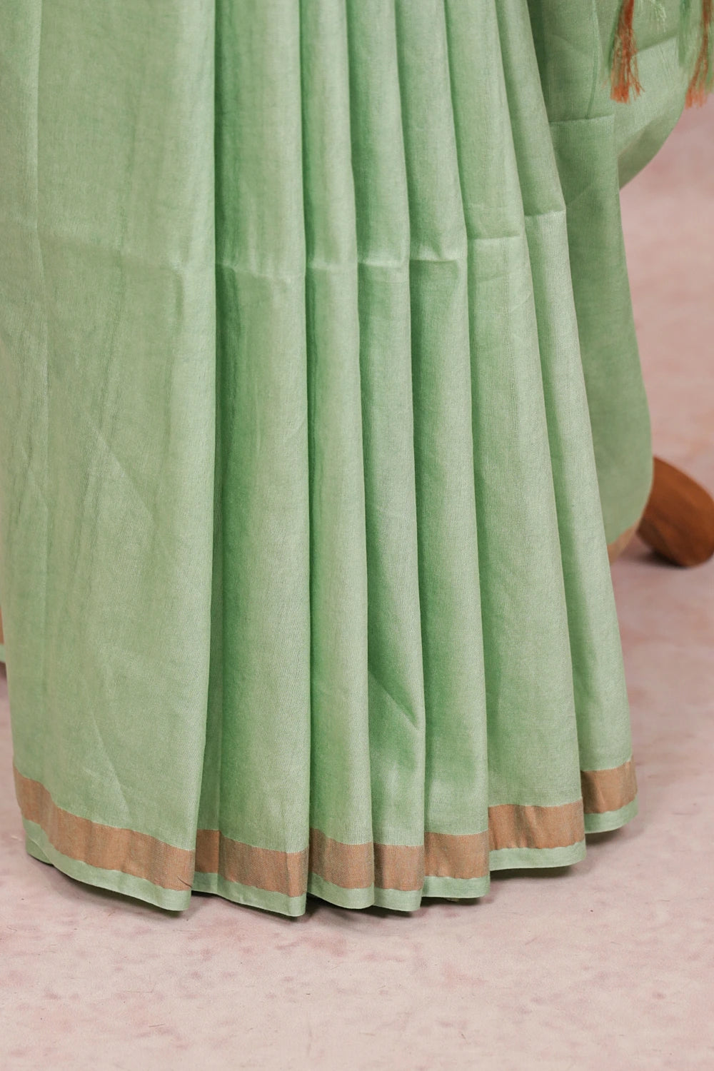 Pista Green Semi Tussar  Saree