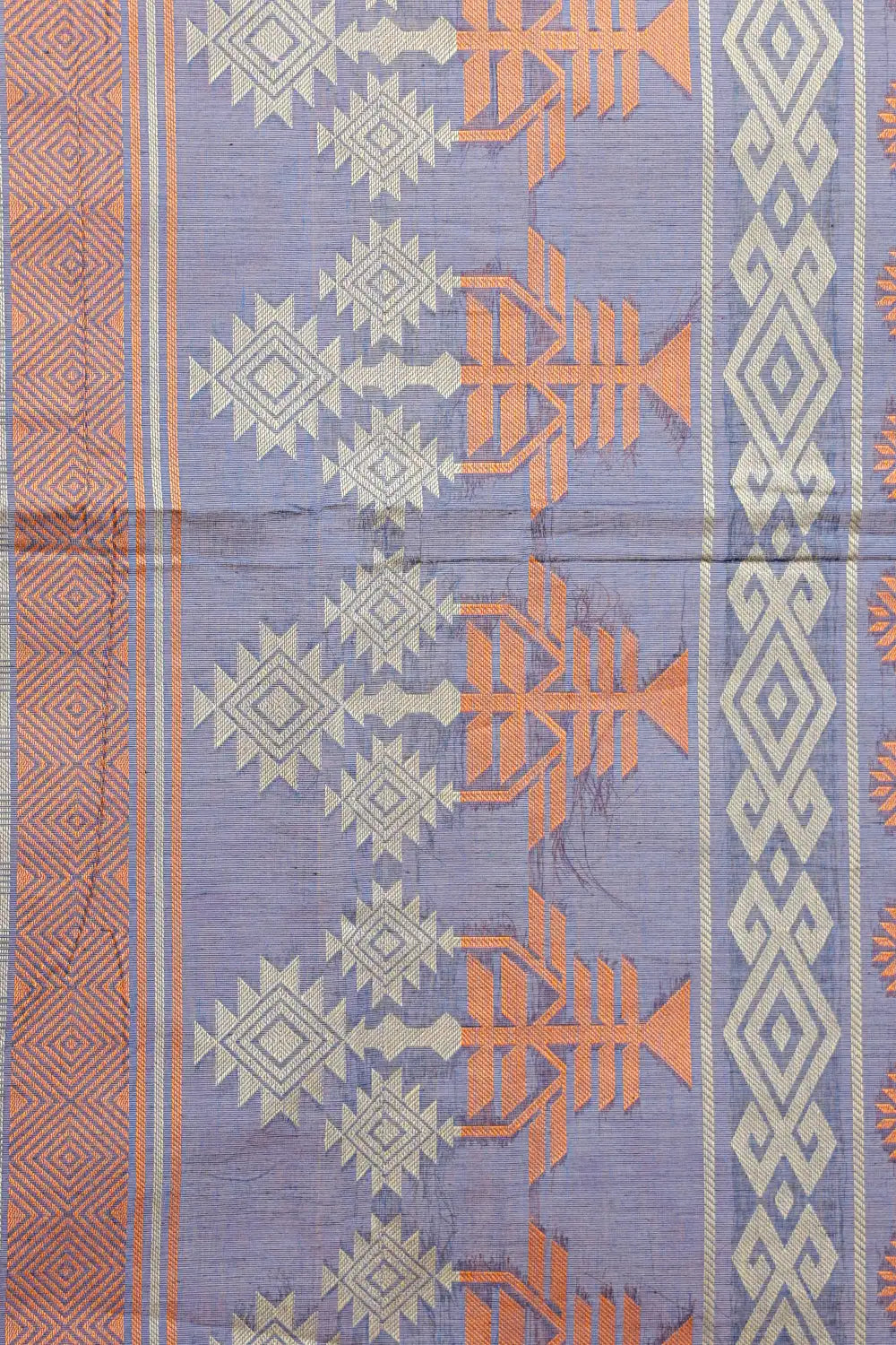 Blue Cotton Saree - Seematti