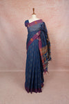 Blue Cotton Saree - Seematti
