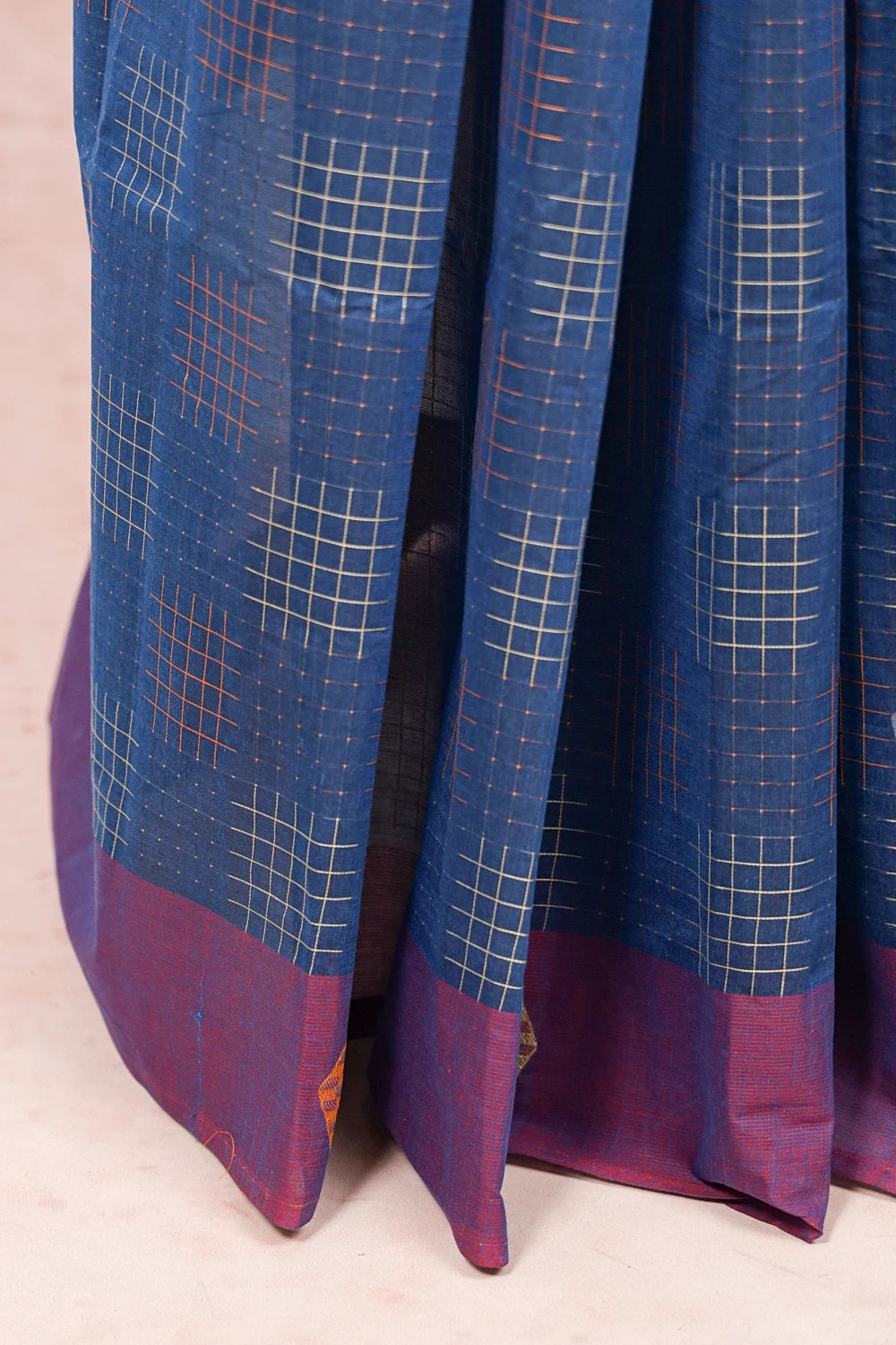 Blue Cotton Saree - Seematti