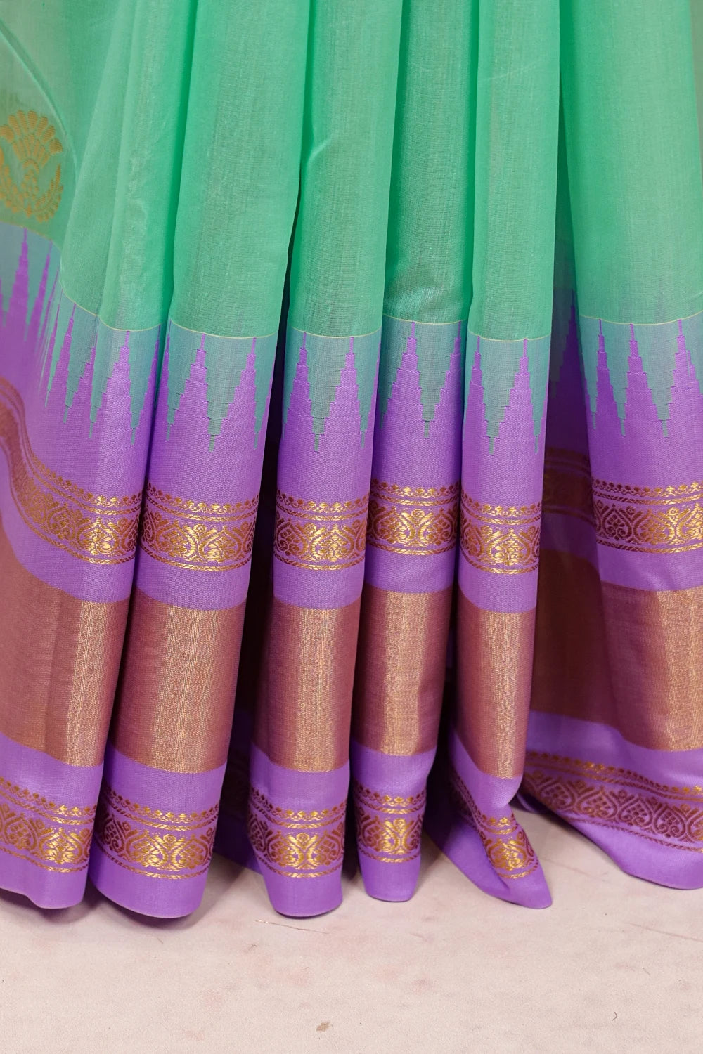 Light Green Cotton Silk Saree