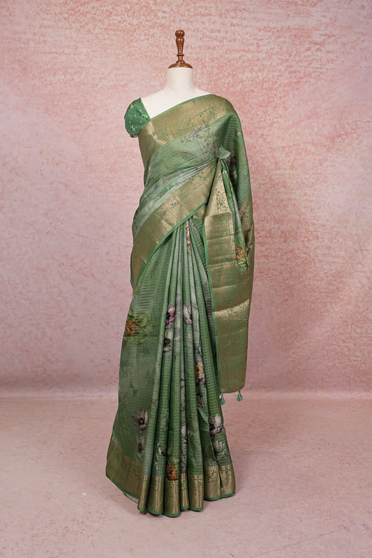 Green Semi Silk Saree