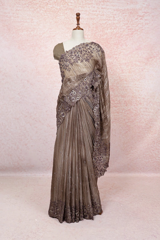 Cement Color Tissue Kota Saree