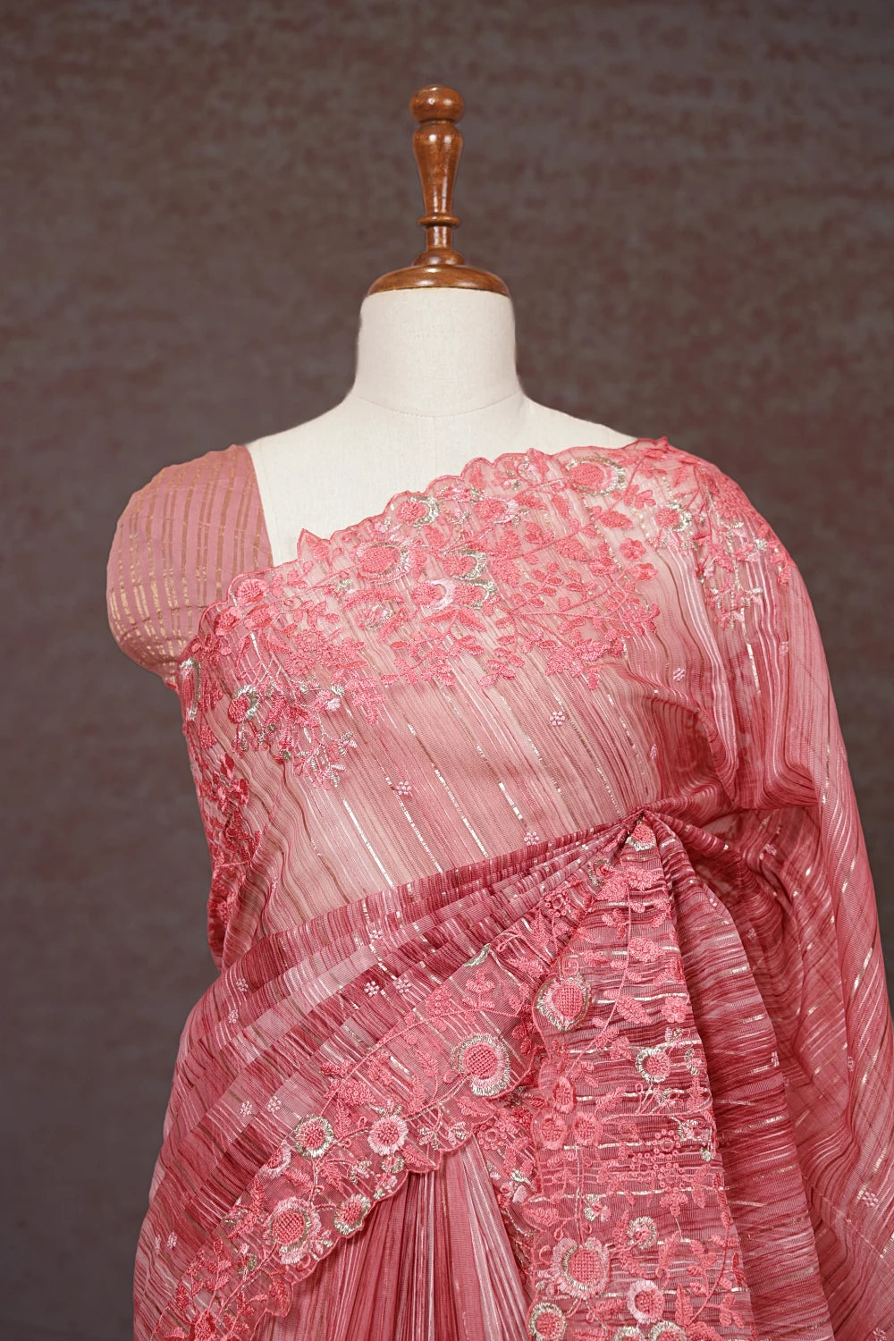 Peach Tissue Kotta Saree