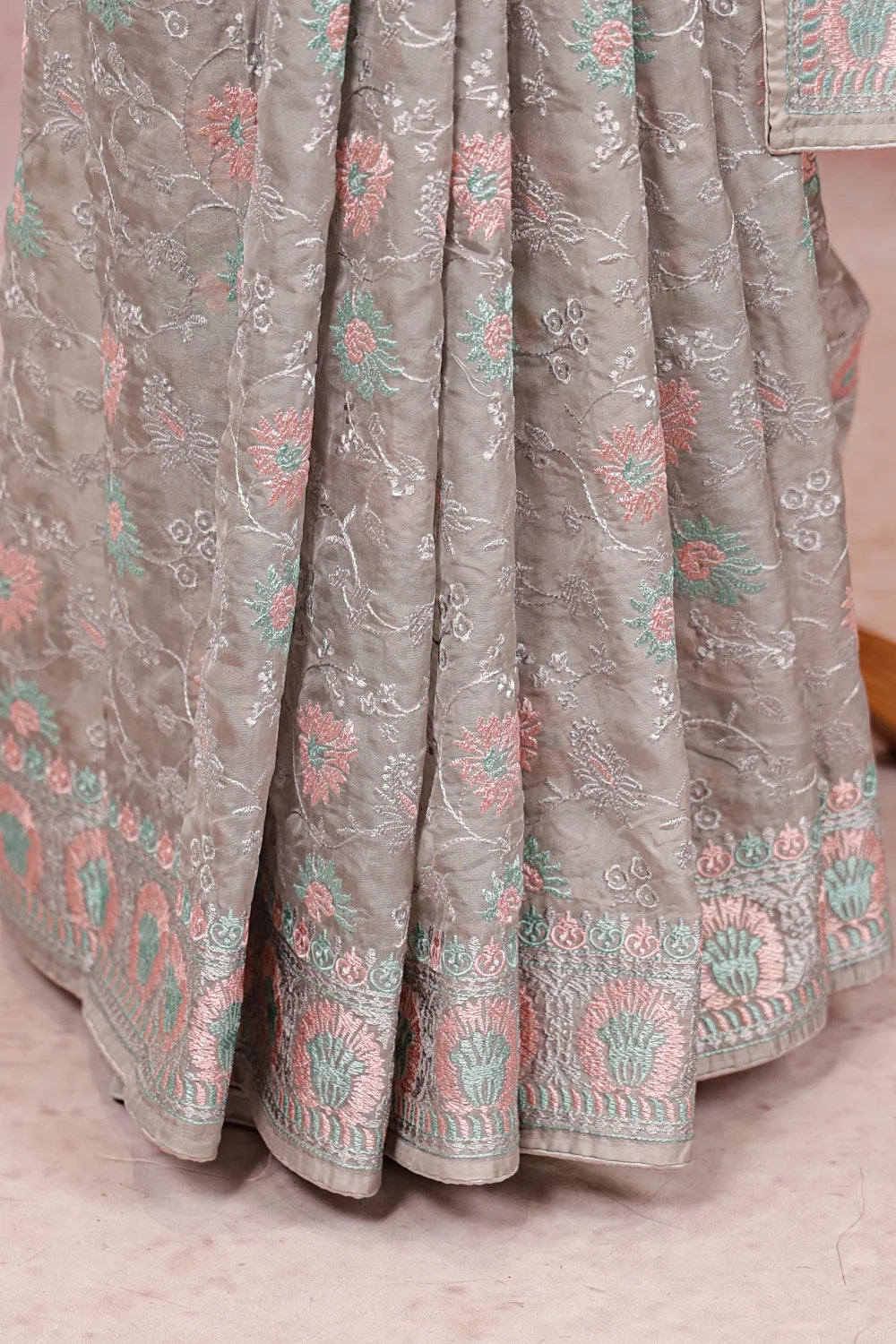 Ash Semi Organza Saree